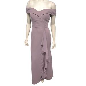 NWT JJ’s House Light Purple Bridesmaid Dress Formal Gown Maxi Prom Off Shoulder